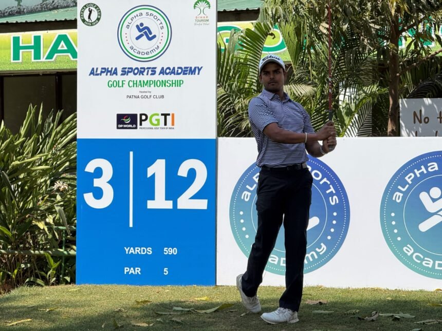 Spectacular comeback! Suneet Choudharsia dazzles in the second round, takes the top spot with a four-shot lead. IMAGE CREDIT TO अल्फा स्पोर्ट्स अकादमी