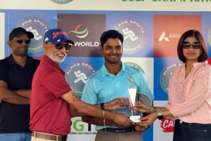 Sunil Chaudhary clinched victory by one shot at the Alpha Sports Academy Golf Championship 2026. IMAGE CREDIT TO अल्फा स्पोर्ट्स अकादमी