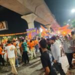 On Ram Navami, Bajrang Dal held a massive rally, causing hours-long traffic jam on the Delhi-Meerut route. IMAGE CREDIT TO रिपोर्टर