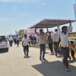 Chaos at the Jewar Airport inauguration: Thousands trapped in traffic jam, not even water was available. IMAGE CREDIT TO REPORTER