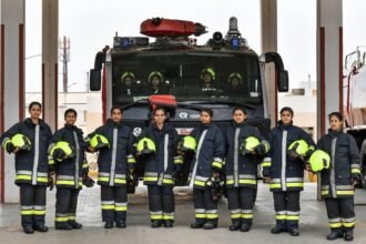 With guards posted at every corner, Jewar International Airport became an impenetrable fortress IMAGE CREDIT TO रिपोर्टर