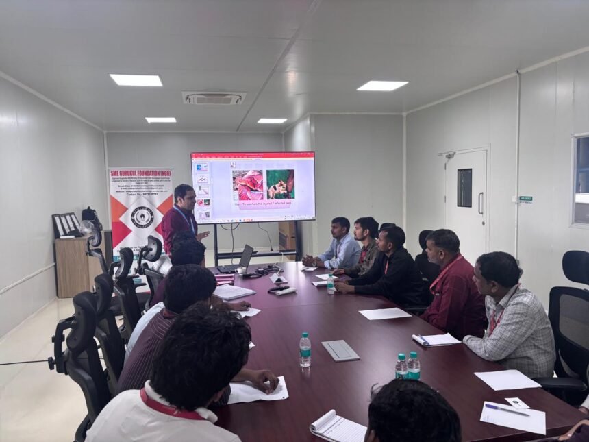 Health and safety training was successfully conducted at Videotex International Company. IMAGE CREDIT TO गुरुकुल फाउंडेशन