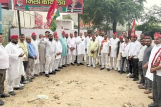 Strong show of SP’s power from Shamli at the Dadri rally. IMAGE CREDIT TO रिपोर्टर