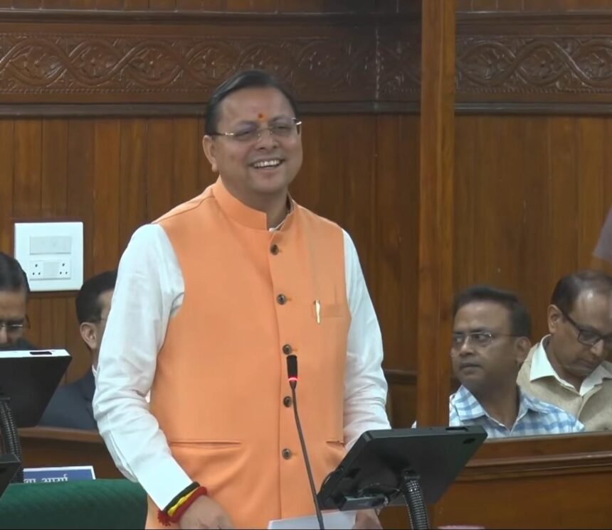 “No politics should be done on women empowerment,” said Chief Minister Pushkar Singh Dhami. IMAGE CREDIT INFORMATION DEPARTMENT