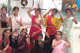 “Folk dance competitions are a way to express our culture,” said Ananya Garg. IMAGE CREDIT TO स्कूल