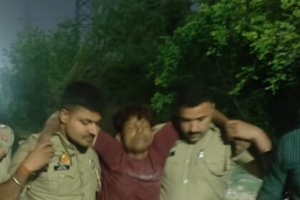 In a joint operation, the police arrested a wanted accused, who sustained bullet injuries in both legs. IMAGE CREDIT TO POLICE