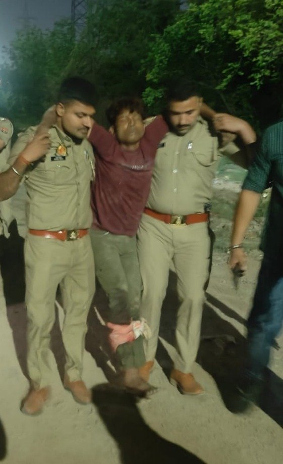 In a joint operation, the police arrested a wanted accused, who sustained bullet injuries in both legs. IMAGE CREDIT TO POLICE