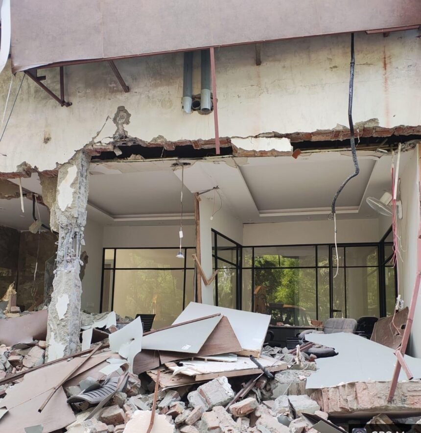 GDA takes major action: Illegal marriage hall spread over 5000 square meters in Govindpuram demolished IMAGE CREDIT TO AUTHORITY