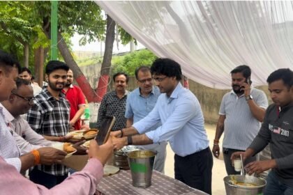 On Hanuman Jayanti, a grand feast was organized, with a flood of devotion gathering under the leadership of HPDA VC IAS Dr. Nitin Gaur IMAGE CREDIT TO AUTHORITY