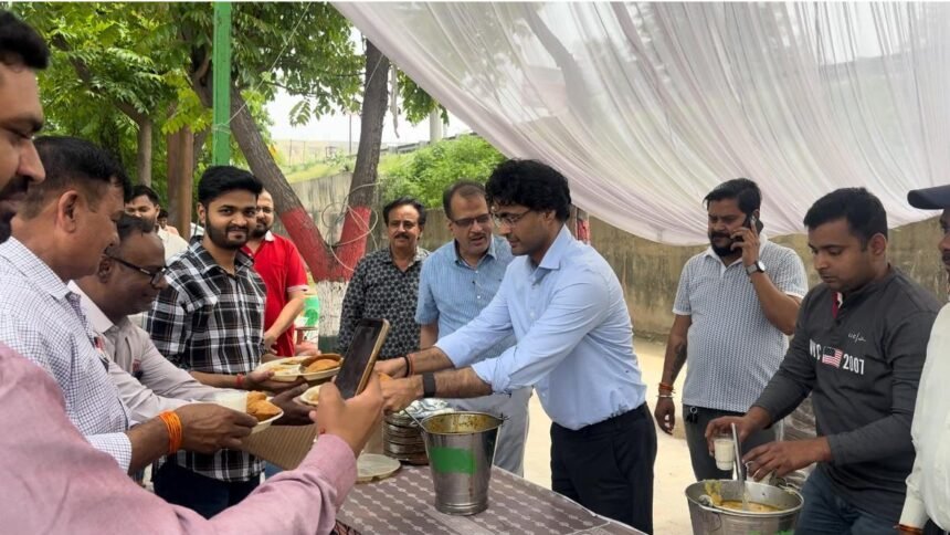 On Hanuman Jayanti, a grand feast was organized, with a flood of devotion gathering under the leadership of HPDA VC IAS Dr. Nitin Gaur IMAGE CREDIT TO AUTHORITY