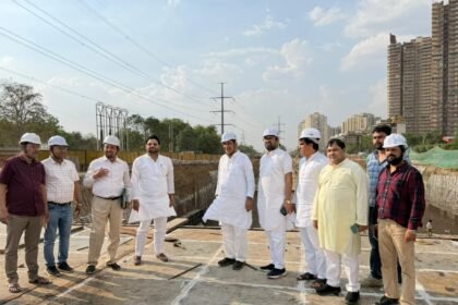 Development works were inspected in Greater Noida West, and the traffic system will be transformed with an underpass and road widening. IMAGE CREDIT TO रिपोर्टर