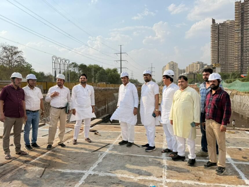 Development works were inspected in Greater Noida West, and the traffic system will be transformed with an underpass and road widening. IMAGE CREDIT TO रिपोर्टर
