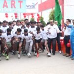 Devbalhari and Suhani won the Vivek Marathon 2026, with 1,400 students participating. IMAGE CREDIT TO यूनिवर्सिटी