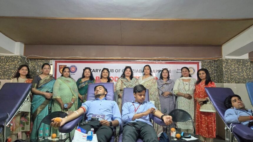 Blood donation camp at ABES College, 150 units of blood collected IMAGE CREDIT TO इंस्टीट्यूट