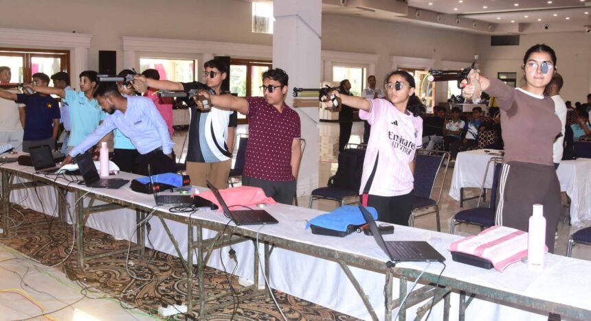 Grand inauguration of the Rajat Nirwal Memorial Shooting Championship in Shamli; players showcased their skills. IMAGE CREDIT TO क्रीड़ा भारती