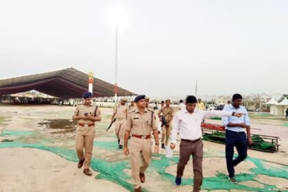 Review of security preparations ahead of the Chief Minister’s visit; Superintendent of Police (City) inspects venues IMAGE CREDIT TO पुलिस