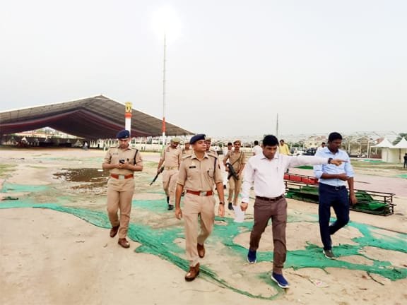 Review of security preparations ahead of the Chief Minister’s visit; Superintendent of Police (City) inspects venues IMAGE CREDIT TO पुलिस