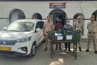 International cannabis smuggling racket busted; two traffickers arrested. IMAGE CREDIT TO पुलिस