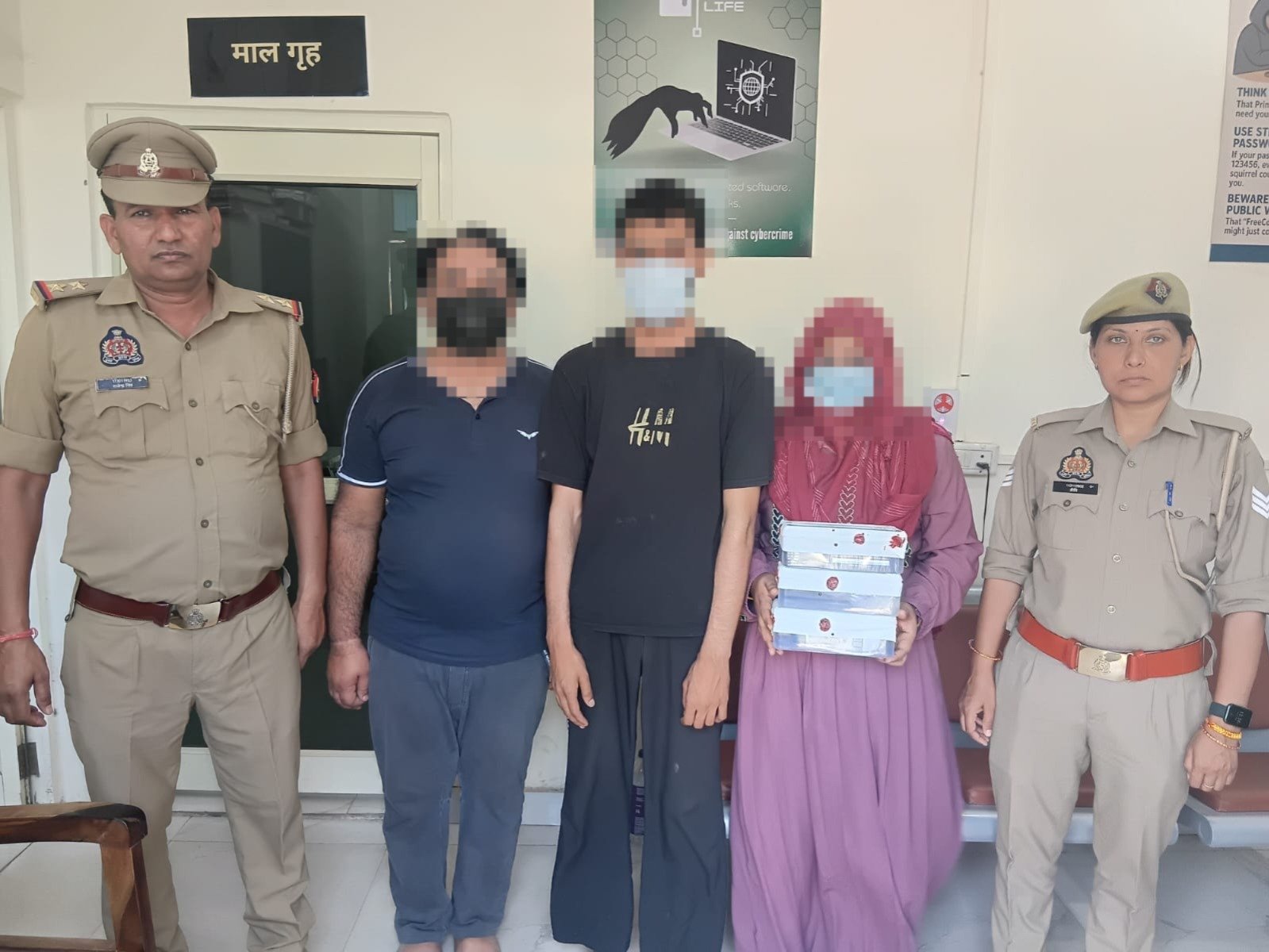 Shalimar Garden police busted a prostitution racket and arrested two accused, including a female operator. IMAGE CREDIT TO पुलिस