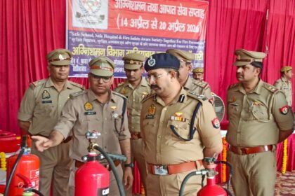 In Ghaziabad, the fire department observed its Fire Service Commemoration Day. IMAGE CREDIT TO POLICE