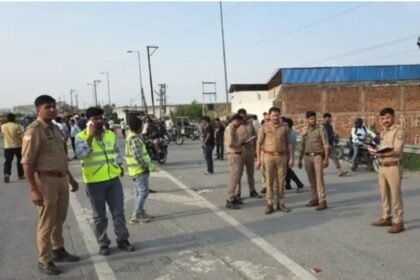 A high-speed car turned deadly on NH-334, mounting the divider and running over people standing at a bus stop. Three women died in the tragic incident, and three others were injured. IMAGE CREDIT TO POLICE