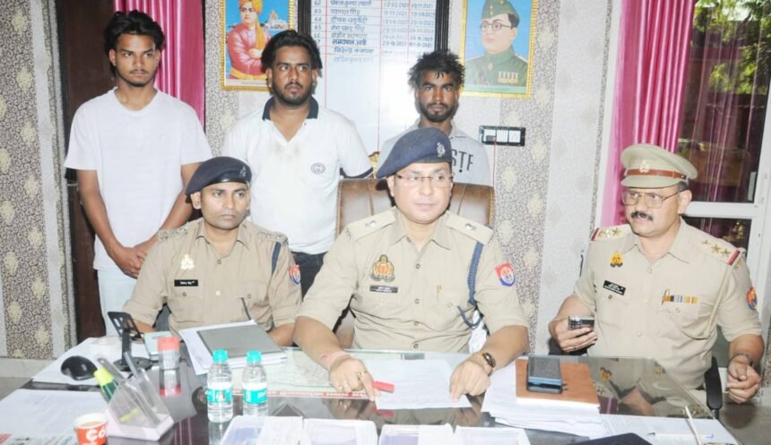 Three accused involved in fraud using fake PhonePe transactions have been arrested. Cash and a motorcycle were also recovered from them. IMAGE CREDIT TO POLICE