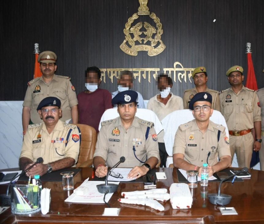 Youth murdered by being struck with a brick; case solved within 12 hours. During an encounter, two accused were injured and three were arrested. IMAGE CREDIT TO POLICE