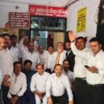 Lawyers protest outside the Sub-Registrar office; registry work comes to a standstill. IMAGE CREDIT TO REPORTER