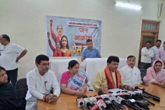 On “Nari Shakti Vandan,” in-charge minister Kapil Dev Aggarwal targeted the opposition. IMAGE CREDIT TO रिपोर्टर