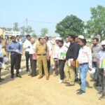 The District Magistrate (DM) and Superintendent of Police (SP) inspected the construction work of the new PAC battalion. IMAGE CREDIT TO सूचना विभाग