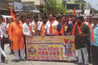 The Maharana Pratap Jayanti was celebrated with great enthusiasm in Nagina, and a grand procession was taken out. IMAGE CREDIT TO रिपोर्टर
