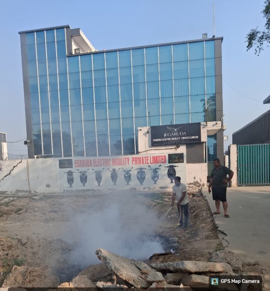 A fine of ₹1.16 lakh was imposed on a company for burning waste, with a strict warning issued of further action in case of repeat violation. IMAGE CREDIT TO AUTHORITY