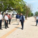 The Municipal Commissioner conducted a surprise inspection of construction works and directed officials to speed up the pace of work. IMAGE CREDIT TO नगर निगम
