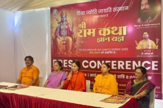 A grand “Shri Ram Katha Gyan Yagya” will be organized in Hapur from May 17 to May 23. IMAGE CREDIT TO दिव्य ज्योति जागृति संस्थान