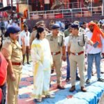 “Security arrangements at Brajghat tightened for Shani Amavasya; the District Magistrate and Superintendent of Police conducted an inspection.” IMAGE CREDIT TO INFORMATION DEPARTMENT