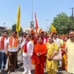 “A grand Shri Ram Katha Gyan Yagna will begin from May 17; a Kalash Yatra was taken out in the city.” IMAGE CREDIT TO दिव्य ज्योति जागृति संस्थान