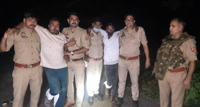 “Two cattle smugglers were arrested after a police encounter in Heempur Deepa; one was shot in the leg.” IMAGE CREDIT TO POLICE