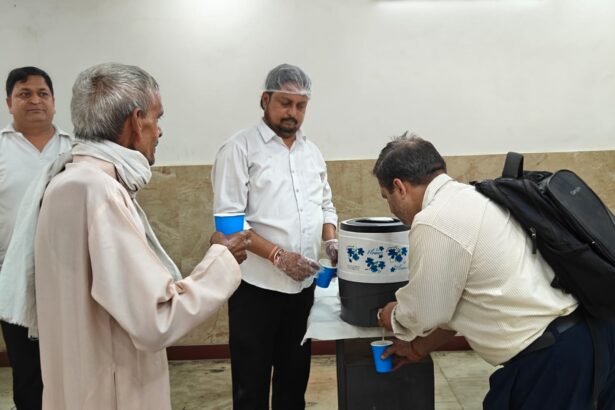 A unique initiative by the Municipal Commissioner: Visitors to the Municipal Corporation are being served lemon water. IMAGE CREDIT TO Municipal Corporation