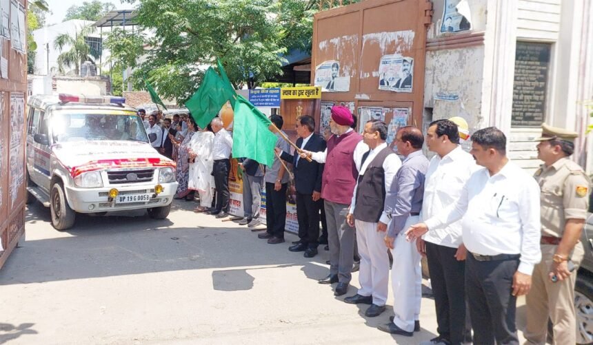 A National Lok Adalat will be organized on May 9; the District Judge flagged off a publicity rally. IMAGE CREDIT TO सूचना विभाग