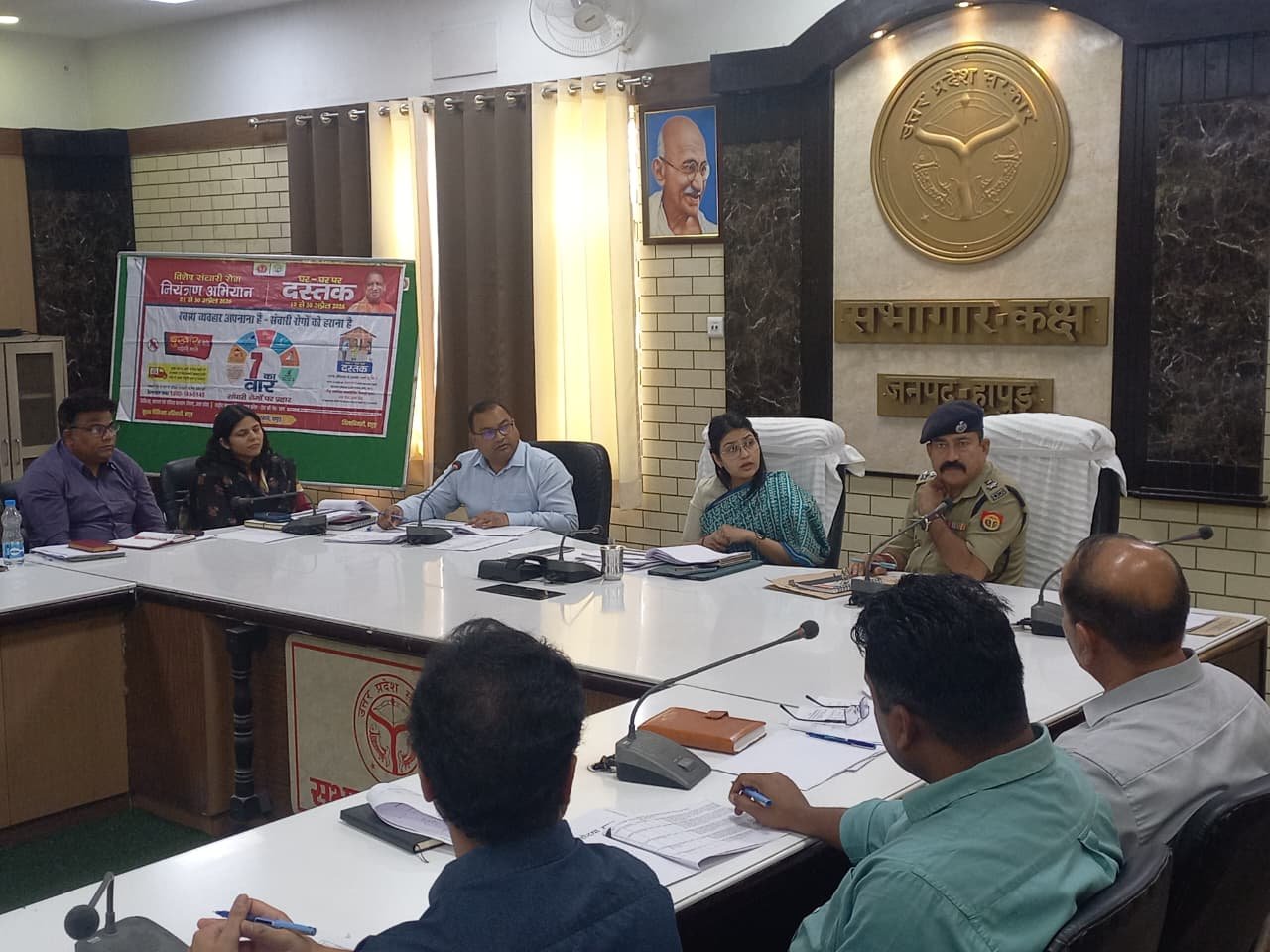 A review meeting on law and order and prosecution was held in the Collectorate auditorium. IMAGE CREDIT TO सूचना विभाग