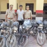 A member of an inter-state vehicle theft gang has been arrested, 14 stolen motorcycles have been recovered, and two accomplices are still absconding. IMAGE CREDIT TO POLCE