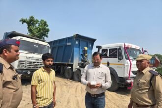 “Transport Department takes strict action against overloaded vehicles; in the month of May, 206 overloaded vehicles were fined, and a compounding fee of ₹50.80 lakh was recovered.” IMAGE CREDIT TO सूचना विभाग