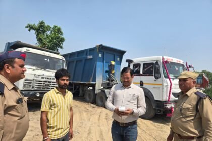“Transport Department takes strict action against overloaded vehicles; in the month of May, 206 overloaded vehicles were fined, and a compounding fee of ₹50.80 lakh was recovered.” IMAGE CREDIT TO सूचना विभाग