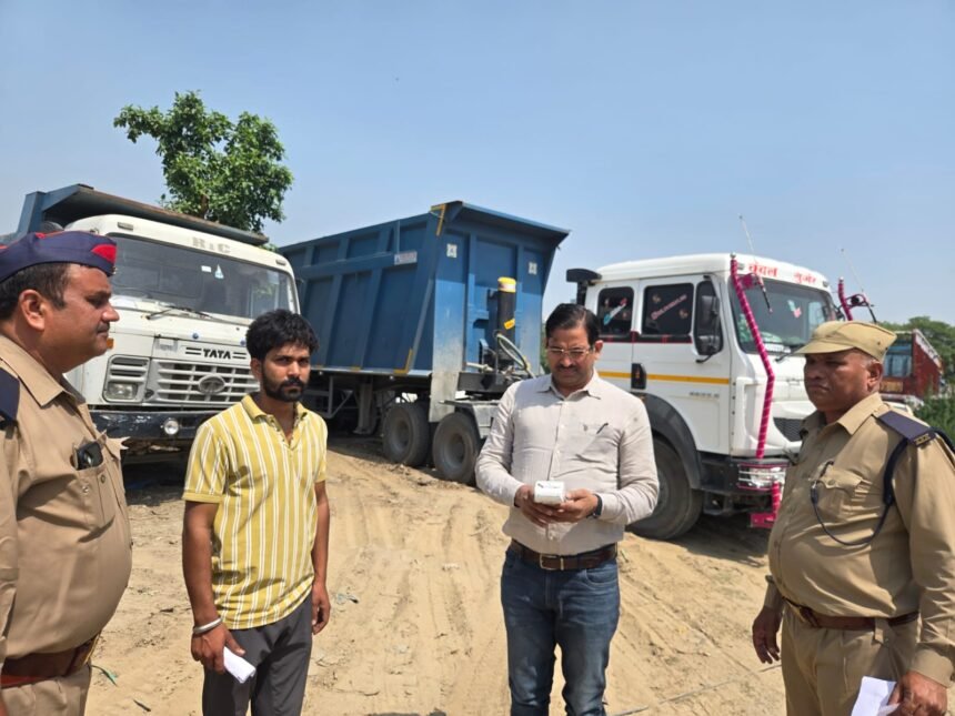 “Transport Department takes strict action against overloaded vehicles; in the month of May, 206 overloaded vehicles were fined, and a compounding fee of ₹50.80 lakh was recovered.” IMAGE CREDIT TO सूचना विभाग