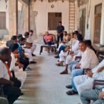 During the “Janata Darshan,” former cabinet minister Suresh Rana listened to public grievances. IMAGE CREDIT TO रिपोर्टर