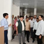 “The Municipal Commissioner, along with officials, inspected the ongoing works at the Vijayanagar Zonal Office.” IMAGE CREDIT TO NAGAR NIGAM