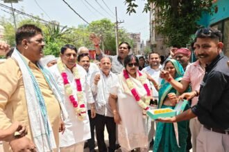 Mayor Sunita Dayal laid the foundation stone for development works worth crores in the city. IMAGE CREDIT TO नगर निगम