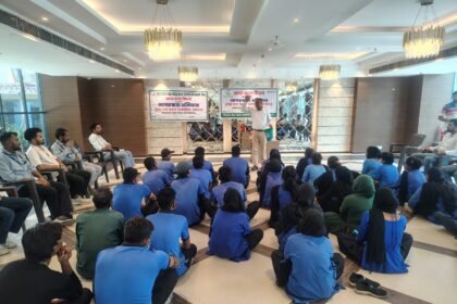 An awareness campaign regarding the Solid Waste Management Rules 2026 was organized at Valencia Homes Society. IMAGE CREDIT TO प्राधिकरण