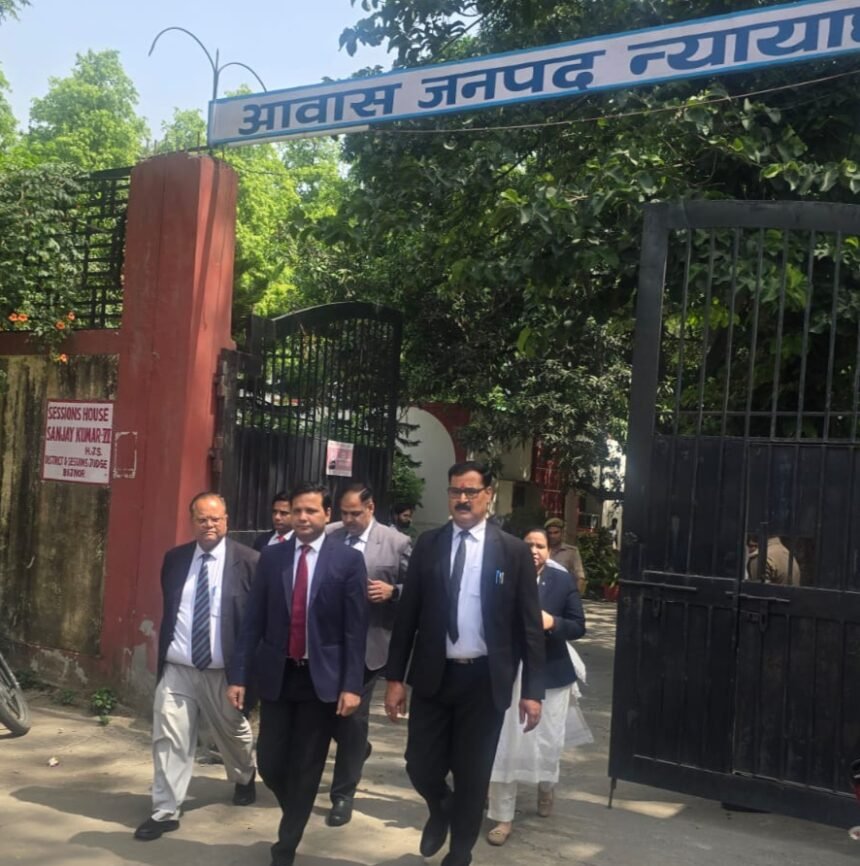 In a unique initiative for environmental and fuel conservation, the District Judge walked to the office instead of using a vehicle. IMAGE CREDIT TO REPORTER