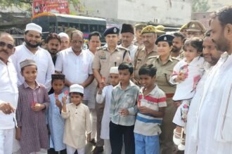 “Eid-ul-Adha: Prayers were offered in a peaceful atmosphere, police remained on alert mode, and the municipal corporation ensured a well-maintained sanitation system. Image Credit To POLICE